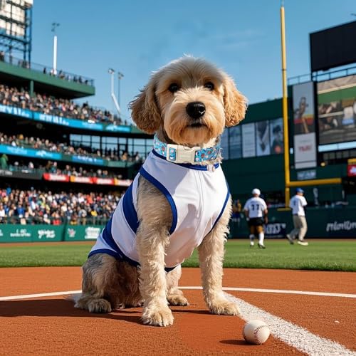 ARING PET Baseball Dog Collar, Cute Summer Blue Pet Collars with Quick Release Buckle for Puppy Small Medium Large Boy Girl Dogs-XS - color: Blue Baseball, size: X-Small