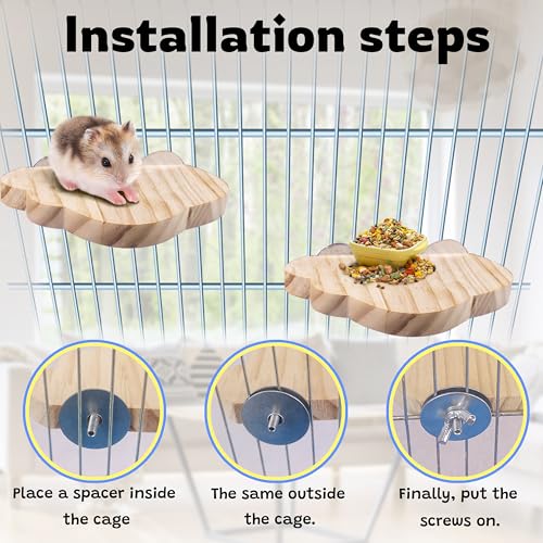 Hamster Suspension Bridge Toy，Small Animal Climbing Toys,Chinchilla Cage Natural Wood Flexible Platform Toy,Suitable for Hamsters, Chinchillas, Guinea Pigs, Birds, Small Animals - color: L-3P