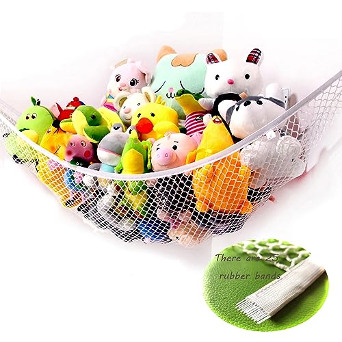 Stuffed Animal Hammock, Corner Storage Net for Toys, 75x59x59in Large