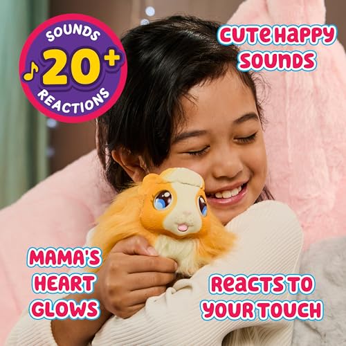 Little Live Pets Mama Surprise Guinea Pig Plush Toy, Interactive Stuffed Guinea Pig Hutch and 3 Babies, Animal Plush with 20+ Sounds, Toys for Ages 4+ - style: Guinea Pig