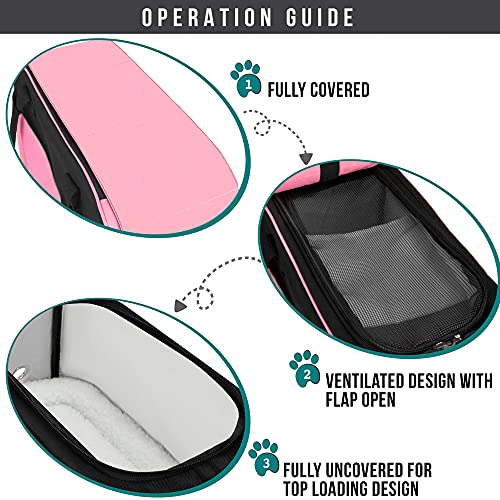 PetAmi Dog Purse Carrier for Small Dogs Cats, TSA Airline Approved Soft-Sided Pet Carrier with Pockets, Ventilated Travel Tote Bag with Bed & Shoulder Strap, Puppy Kitten, Max 12 lbs, Pink - color: Pink