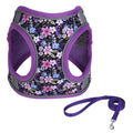 Step in Dog Harness No Pull Flower Adjustable Soft Mesh Harness | Reflective Pet Vest Harness and Leash Set for Small Medium Dogs - color: Purple, size: S(neck:10.5"-12",chest:13.5"-16")