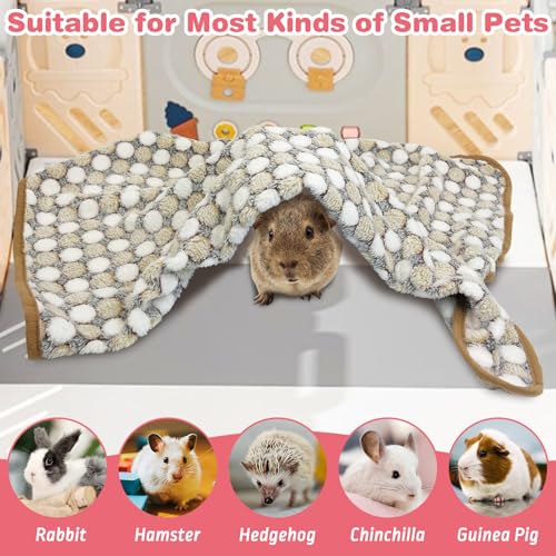 PINVNBY 12 PCS Guinea Pig Blanket Washable Fleece Blanket for Guinea Pigs Reusable Small Animal Cage Sleep Mat Bedding Pad for Hamster Bunny Ferret Chinchilla Hedgehog (24 x 16 Inch) - size: 24" x 16"(12 PCS)