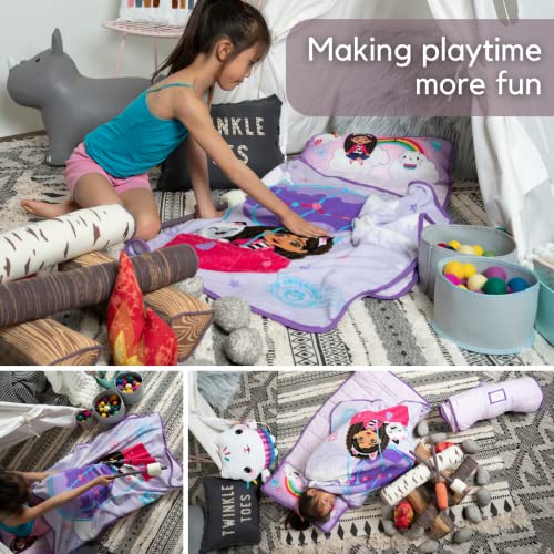 DreamWorks Gabby's Dollhouse 24"(W) X 45"(L) Soft Toddler Nap Mat with Pillow and Blanket Perfect for Preschool, Daycare, and Travel (100% Official Licensed Product) - color: Gabby's Dollhouse