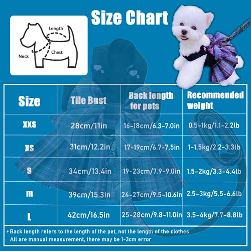 Dog Dress,Dog Harness and Leash Set,Puppy Cat Bunny Rabbit Clothes for Small Large Dogs Dresses - color: APurple, size: Large