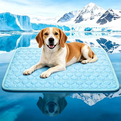 Arc-Chill Dog Cooling Mat, Non-Slip Washable Portable Cool Pad | Cooling Mat for Dogs with Cool fiber Q-Max 0.45 Absorbs Pet Heat Fast, Suitable for Indoor Outdoor Summer Use for Dogs Cats - size: Medium
