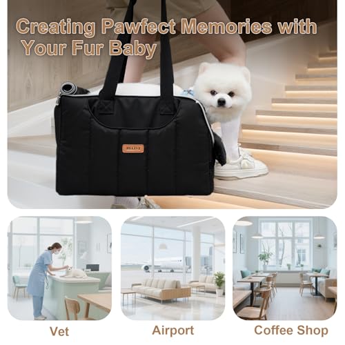 Dog Purse Carrier for Small Dogs Cats Rabbits Up to 12lbs, Lightweight Pet Sling Carriers with Crossbody Strap, Portable Puppy Soft Sided Tote Bag Carrier for Vet,Hiking,Travel Black - color: Black