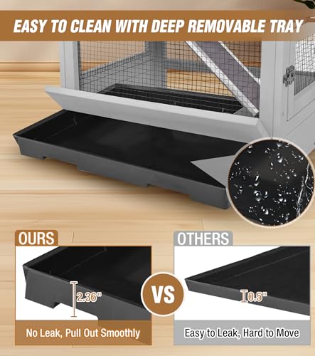 Ferret Cage Large, 5-Level Chinchilla Cage with Anti-Chewing Aluminum Frame, 55.2” Rat Hutch with Easy-Clean Deep Tray, Lockable Wheels, for Indoor & Outdoor - size: 27.6” x 20“ x 55.2“