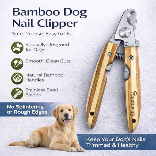 Diamondg Big Dog Heavy Duty Dog Nail Clipper and Trimmer with Full Length Hardened Steel and Wooden Handle - color: Beige