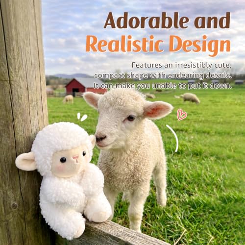 Ditucu Palm-Sized Sheep Stuffed Animals Cute Soft Lamb Plush Doll Small Plushies Toys Gifts for Kids White 6 inch - style: Sheep