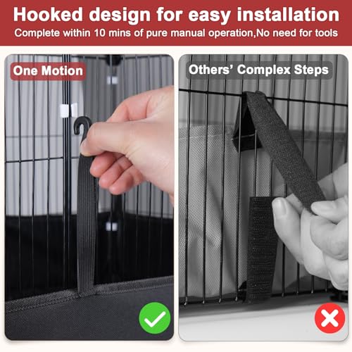 Tresbro Guinea Pig Cage with Waterproof PVC Bottom Liner & One-Hand Release Hook, Triple Fixing C&C Cage for Guinea Pigs, Bunny, Rabbit, Hedgehog, Small Animal Indoor Playpen 48''L x 24''W x 16''H - size: 14 Panels