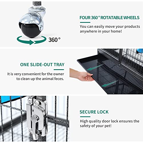 YITAHOME Metal 4-Tiers Small Animal Cages for Rats Ferret Chinchilla Guinea Pig Large Hamster