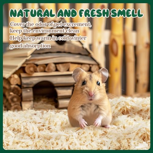 Sukh Hamster Bedding - Aspen Shavings Small Animal Pet Bedding | Aspen Bedding for Small Animals, Guinea Pigs, Rabbits, Hamsters, Gerbils, Chinchillas, Rats, Mice, Snakes & Hedgehogs, 14 OZ