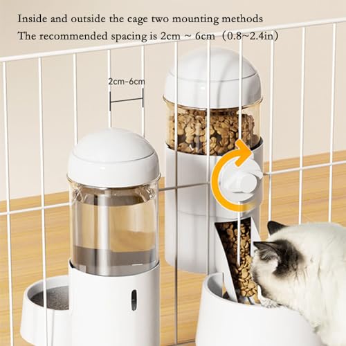 Pet Dog Cat Hanging Automatic Feeders Drinking Bowls, Auto Gravity Rabbits Feeder Water Set, Cage Pet Feeding Bowls Dispenser for Cats Dogs Puppy, Rabbit Hamsters Chinchilla Hedgehog (Green-Water) - color: Green-water
