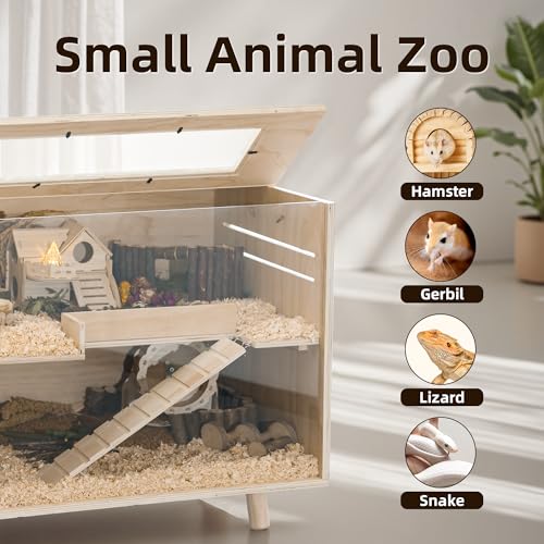 Pine Small Animals Houses&Habitats Chewproof, 40" Pine Guinea Pig Cage Hamster Cage for Small Animals (40" Large, Short-Legged Stick) - size: 40.0"L x 20.0"W x 20.0"H
