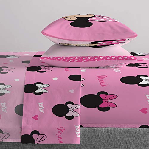 Jay Franco Disney Minnie Mouse 5 Piece Full Comforter Set for Kids | Bed in a Bag, Reversible, Super Soft Microfiber, Machine Washable, All Season Kids Bedding, Pink (Official Disney Product) - color: Pink, size: Full