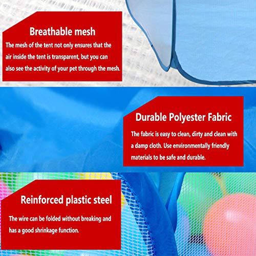 Rypet Guinea Pig Playpen Pop-Up, Outdoor Yard Fence for Small Pets,Blue | Breathable 360° Mesh View, Pops Open Fast, 47 x 15 in Play Space, Folds Flat for Travel, Rabbits Hamsters Hedgehogs - color: Blue, style: Open Top Playpen