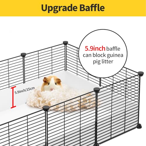 Oneluck Guinea Pig Cage, Indoor Habitat with Waterproof Plastic Bottom, Playpen for Small Pet Bunny, Turtle, Hamster, Partition cage - color: Basic Cage