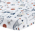 Lambs & Ivy Hall of Fame Animals/Sports 100% Cotton Fitted Baby Crib Sheet - color: Hall of Fame