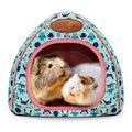 Guinea Pig Bed Hideout, Washable Hamster Cave for Small Animals | Removable Cushion for Cleaning, Warm Fleece Nest, Washable Bed, 10.23 x 10.23 x 11 in, Dwarf Rabbits Hedgehogs - color: Navy Blue