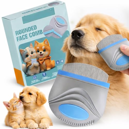 PET Facial Grooming Comb，Stress-free Tear Stain Remover for Dogs & Cats | Stainless Steel Tear Stain Remover，Gentle Round-Head Grooming Tool，Cat Grooming Kit，Lightweight & Portable Pet Grooming Brush