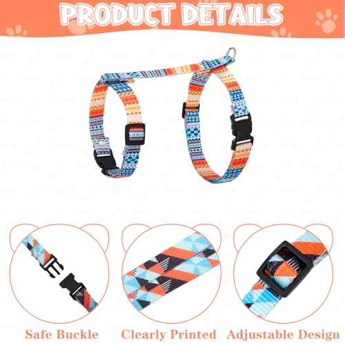 2 Pack Cat Harness and Leash Set Escape Proof Adjustable Cat Harness | Lightweight Soft and Comfortable for Small Medium Cats Walking and Travel - color: Bohemia