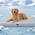 ZOMISIA Orthopedic Cooling Dog Bed, Q-Max>0.5 Cooling Mat XXL for Crate with Removable Washable Cover, Breathable Egg Foam Summer Pad for Furry Pets Outdoor, 47x29 Inch, Grey - size: 47x29"(XXL-Crate)