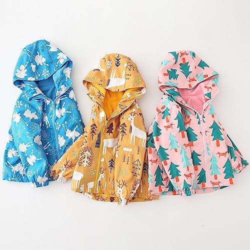 Happy Cherry Toddler Boy Girl Fleece Lined Jackets Waterproof Hooded Windbreaker Coat for Winter Fall 2023 - color: Thick Blue Evil, size: 3-4T