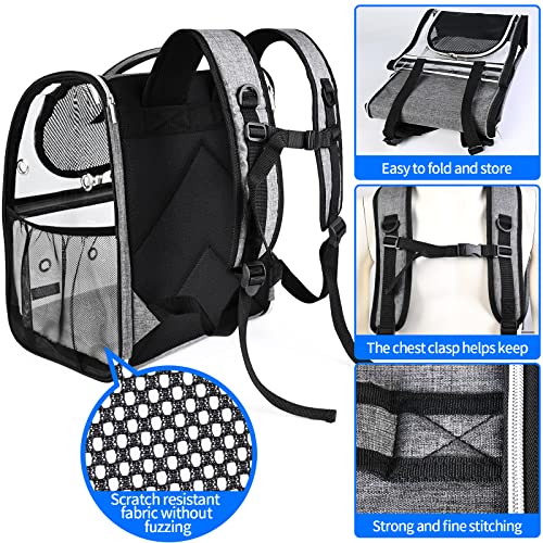 BAGLHER Cat Carrier Backpack, Airline Approved Pet Travel Carrier with Fleece Pad for Puppy and Small Animals - color: Grey2, size: Non-Expandable
