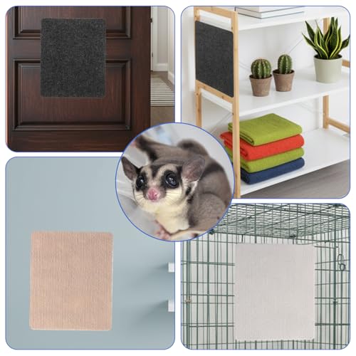 3 Pcs Sugar Glider Toys Climbing Mats Sugar Glider Cage Accessories for Sharpening Claws Small Pets Scratching Pads for Cage Wall Furniture Saving Space 9 × 7.5 Inch