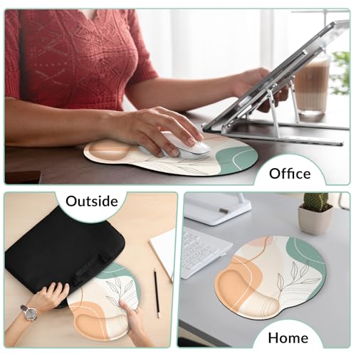 KONVINIT Ergonomic Mouse Pad with Wrist Rest, Small Mousepad with Non-Slip Rubber Base and Smooth Surface, Blue Mouse Pads for Desk, Office Desk Accessories - color: Morandi