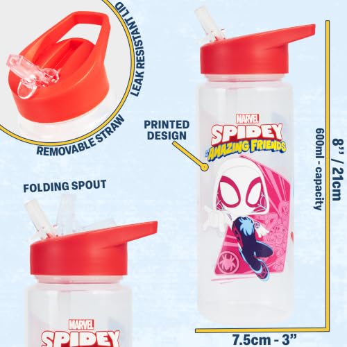Get Trend Marvel Spidey and His Amazing Friends Boys Lunch Box 3Pc Set | Kids Insulated Lunch Bag with BPA-Free Water Bottle and Snack Box, Back to School Ghost Spider, Miles Morales Gifts for Boys - color: Red/Black Spidey and Friends
