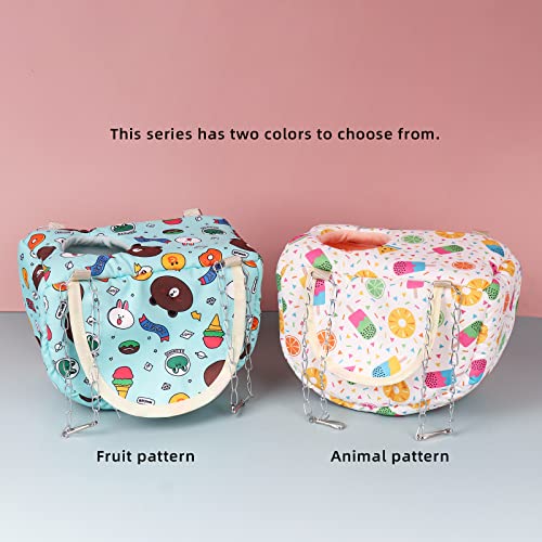 Sugar Glider Pouch Cage Accessories, Small Pet Cage Hammock Guinea Pig Bed Hideout, Rat Hanging Bed with Hideout for Hamster, Squirrel (Fruit White) - color: fruit white