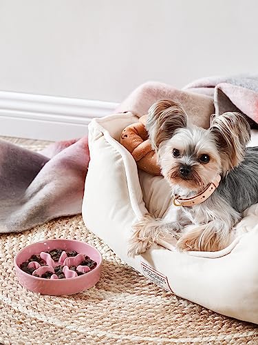 Ceramic Slow Feeder Dog Bowls Small Breed, 0.5 Cups Dog Food Dish for Fast Eaters, Puzzle Bowl for Small Dogs and Cats, 5.5 Inch-Blue - color: Blue