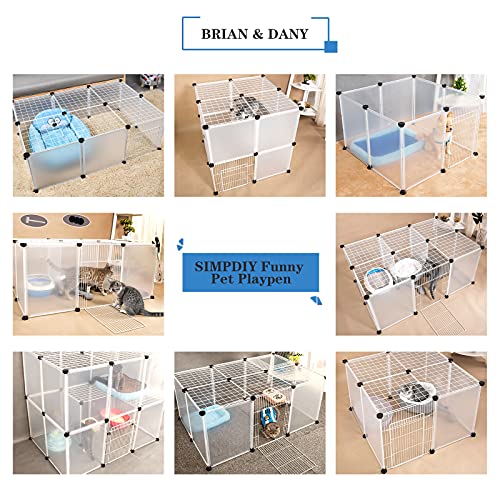 BRIAN & DANY Pet Playpen Indoor, Small Animal for Kitten Playpen, Guinea Pig Hedgehog Cages, Play Pen for Hamster Rabbit Bunny Clear Enclosure Fence, 13.8 X 13.8 inches, 28 Panels - style: 41.3"L x 27.5"W x 27.5"H