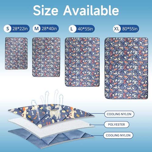 wegreeco Pet Dog Cooling Mat, Outdoor Dog Cooling Pad, Lightweight Bed Cooling Blanket for Dogs and Cats,Small Medium Large Puppy Cool Pad for Dogs,Cute M - color: Dog, size: Medium