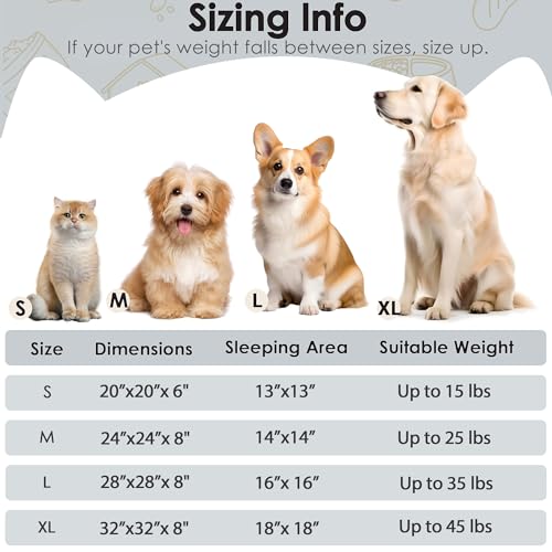 Dogs Bed for Small Dogs, Anti-Anxiety Washable Round Bed (Light Grey, 24.0" L x 24.0" W x 8.0" Th) - color: Light Grey, size: 24.0"L x 24.0"W x 8.0"Th