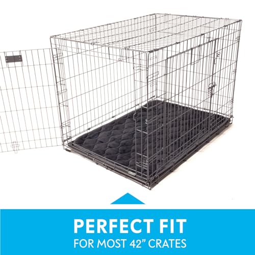 Paw Inspired Washable Padded Crate Mats for Dogs, Gray, 41x28 Inch | Fits 42-inch Kennels, Leakproof, Waterproof Bottom, Plush Dog Pad, Pet Bed - color: Gray, size: 42 Inch