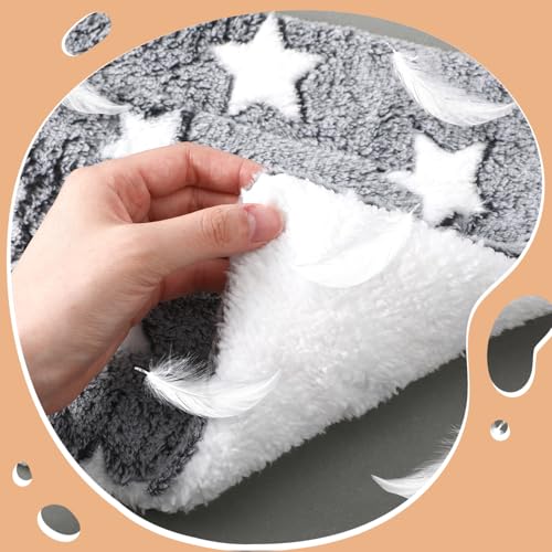 Jetec 3 Pcs Bunny Guinea Pig Beds Soft Bunny Mats Warm Guinea Pig Mat Small Animal Bed Pads Fleece Sleeping Pads for Indoor Rabbit Hamster Squirrel Hedgehog Chinchilla(Fleece,Pineapple Grid,Gray) - color: Gray, size: Fleece, style: Pineapple Grid
