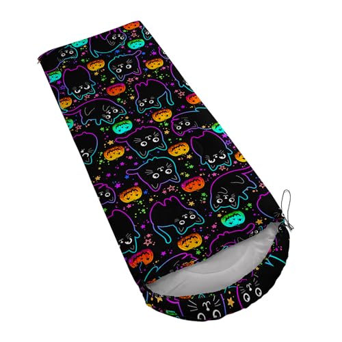 HOSIMA Dear Hunting Pattern Cold Weather Sleeping Bags for Kids Adults. | Black Light Weight Waterproof Sleeping Bags for Outdoors Hiking - color: Black-a