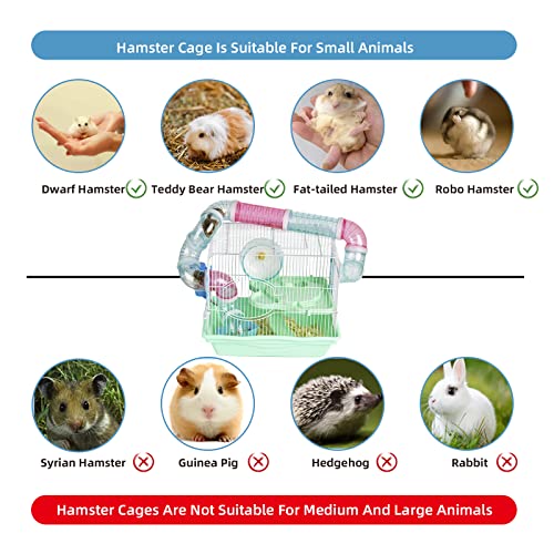 Hamster Cage, A Wire Rat Cage with a Large Space for Dwarf Hamsters, Guinea Pig, Gerbils, Mouse or Other Small Animal Cage. - color: Green