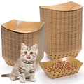 SOUJOY 100 Pack Disposable Pets Feeding Bowls, 2 lb Paper Travel Cat Food Bowl, Boat Foot Print Design Food Serving Trays for Wet and Dry Food, Small Dog Puppy, Cat