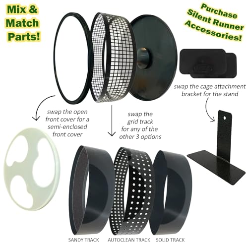 Silent Runner Pro | Sugar Glider Exercise Wheel (Black with Attachment) - color: Black with Attachment