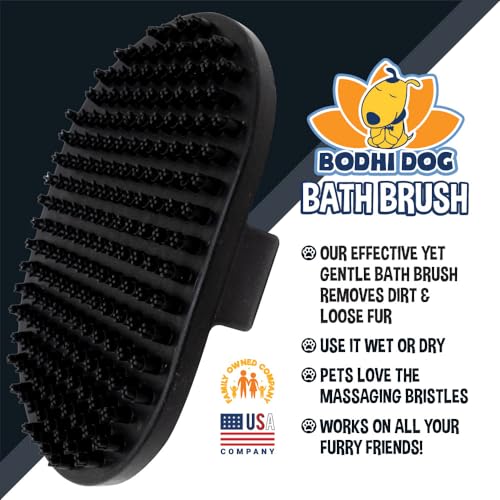 Bodhi Dog Shampoo Brush - Pet Grooming & Bath Supplies for Dogs and Cats - Bath Brush for Long & Short Hair - Premium Scrubber for Shower, Showerhead, Sprayer & Bathing (One Pack, Black) - color: Black, size: 1 Pack