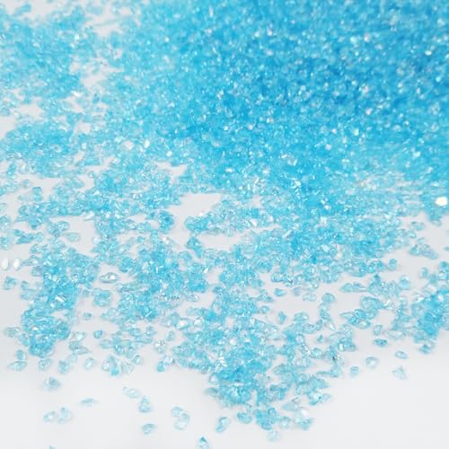 Crushed Glass Glitter, Broken Stones Shattered Glass Chips for Resin Art Crafts, Epoxy Resin Supplies, Geod Painting, DIY Art Projects, Jewelry Making, 2-4mm, 200g/7oz (Navy Blue) - color: Navy Blue