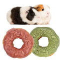 TEEWY Donut Guinea Pig Toys, Natural Vegetables, Fruits and Timothy, Hamster Chew Toys for Teeth, Gerbil Toys, Small Animal Chew Toys for Guinea Pig, Hamster, Chinchilla and Rat, 2PCS - style: 2PCS-Donut