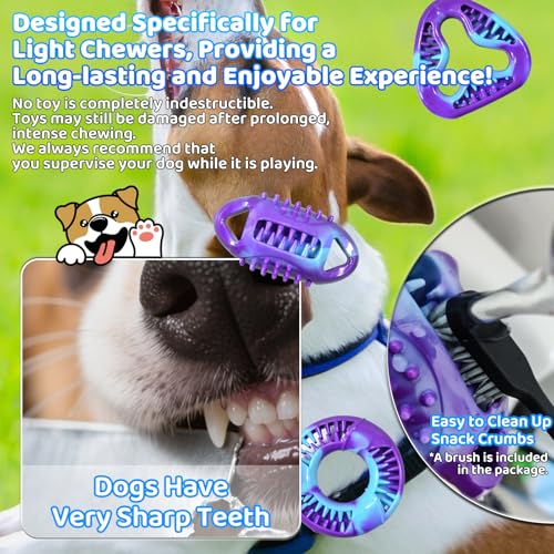 3PCS Puppy Teething Toys for Puppies & Small Adult Dog Up to 25 lbs | TPR Puppy Chew Toys, Three Shapes of Small Stuffable Puppy Toys, Extended Playtime & Clean Pet Teeth