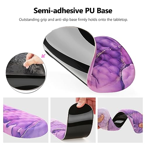Ergonomic Mouse Pad with Wrist Support and Keyboard Wrist Rest Set | Memory Foam Wrist Cushion, Non-Slip PU Base, Massage Design, Relieves Wrist Pressure for Work, Gaming & Office Use - color: Amethyst Purple Marble