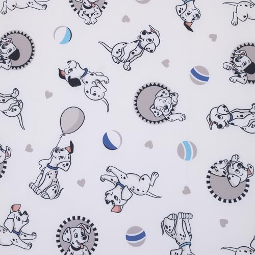 Disney 101 Dalmatians Gray, Black, White, and Blue Puppies Super Soft Nursery Fitted Crib Sheet - color: 101 Dalmatians Gray, Black, White, size: Crib