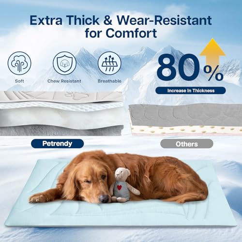 Dog Cooling Mat, Arc-Chill Cold Fabric Delivers Rapid&Lasting Cool 59"x40" | Q-Max>0.5, Portable & Washable, Chew-Resistant, for Extra-Large Dog, Indoor, Outdoor, Car, Crate, All-Season